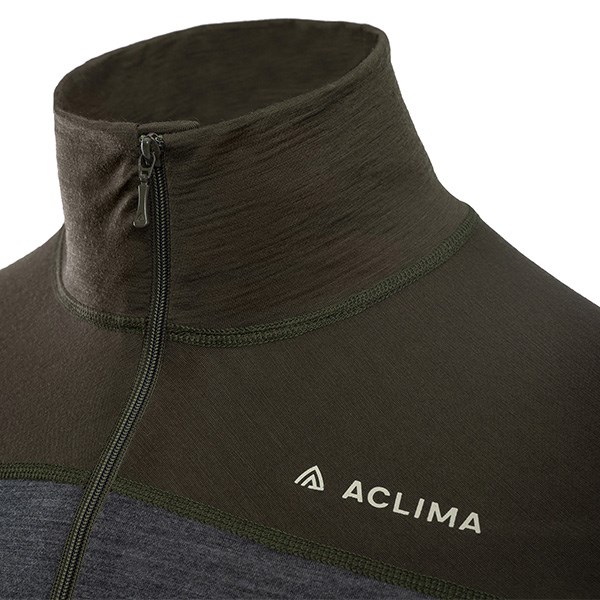 挪威[ACLIMA]LW180 Polo w/zip M 男輕量拉鍊上衣 / 平織針法製成 /配有拇指孔