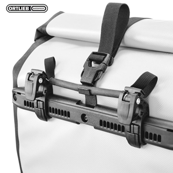 德國【ORTLIEB】Back-Roller Design 亮面防水馬鞍袋20L / 白黑(湖面)