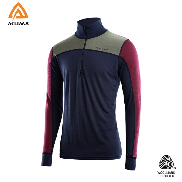 挪威[ACLIMA] LW Reinforced Mockneck M / 歐洲製男款美麗諾羊毛輕量耐磨高領上衣
