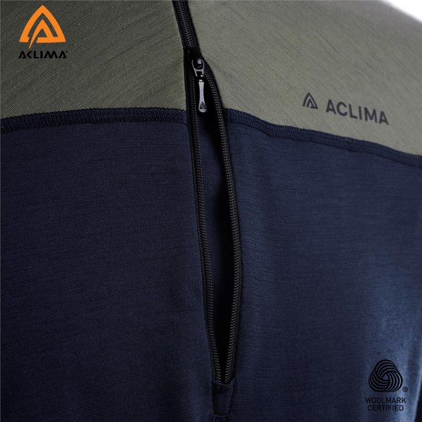 挪威[ACLIMA] LW Reinforced Mockneck M / 歐洲製男款美麗諾羊毛輕量耐磨高領上衣