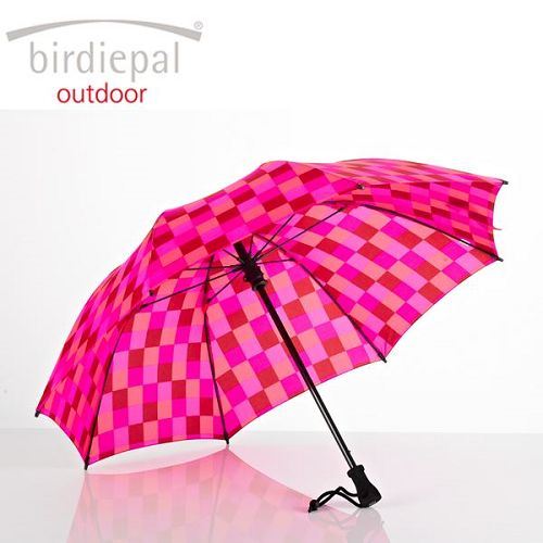 德國[EuroSCHIRM] 德國高級雨傘品牌 BIRDIEPAL OUTDOOR / 戶外專用風暴傘(方格紫紅)