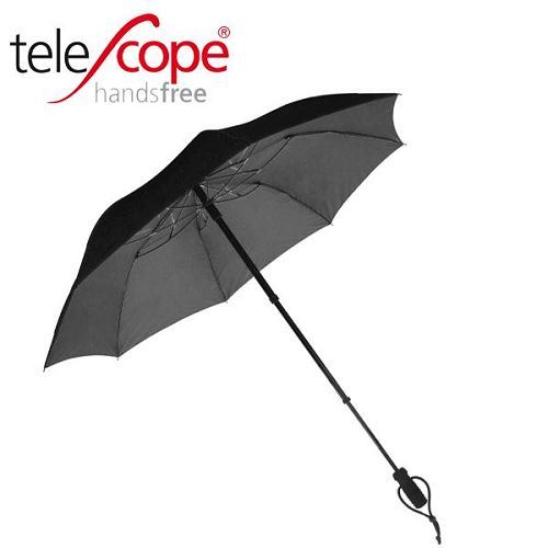 德國[EuroSCHIRM] 德國高級雨傘品牌 TELESCOPE HANDSFREE / 免持健行傘 小(黑)
