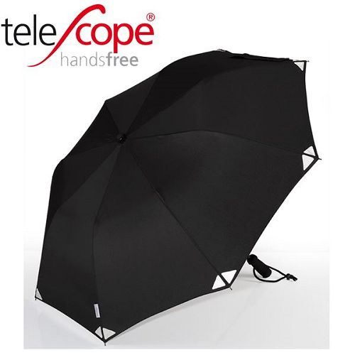 德國[EuroSCHIRM] 德國高級雨傘品牌 TELESCOPE HANDSFREE / 免持健行傘 小(黑-反光)