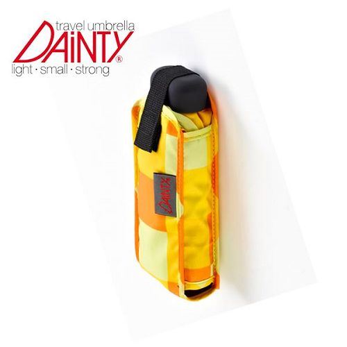 德國[EuroSCHIRM] 德國高級雨傘品牌 DAINTY / 輕巧迷你晴雨傘(五節)(方格亮黃)