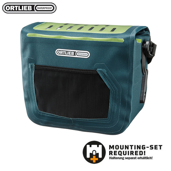 德國[ORTLIEB] E-GLOW / LED發光自行車防水車把袋 /不含零件(德國製)/夜間 高能見度