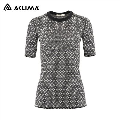 長毛象 -挪威[ACLIMA]DE Glitre T-Shirt W 女提花短袖上衣 / 圖樣羊毛 / 無車縫觸感